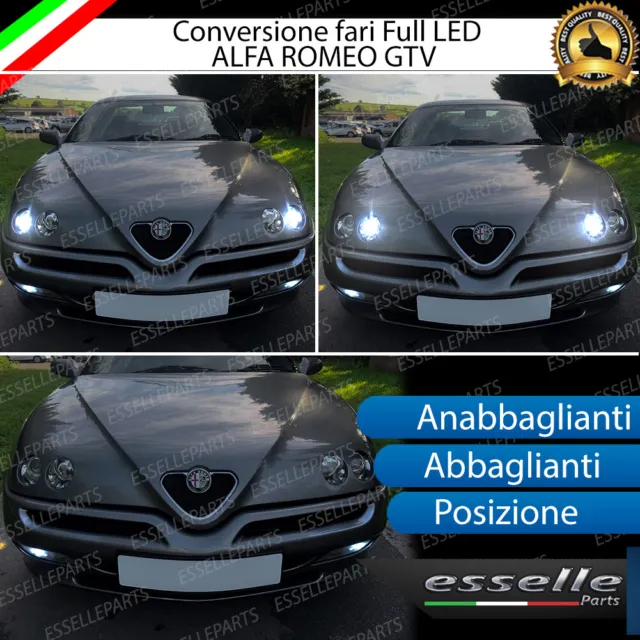Conversione Fari Full Led Alfa Romeo Gtv 16000 Lumen 6000K Bianco Canbus