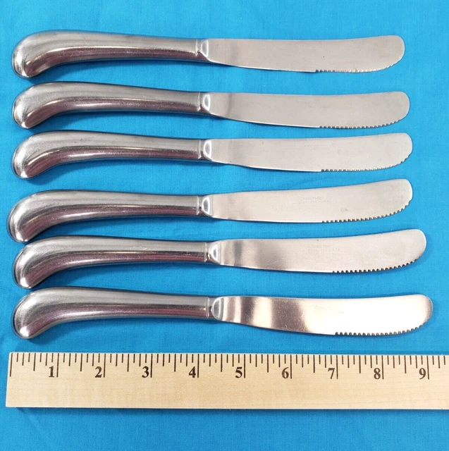 6  Rogers Jefferson Manor Pistol Handled Dinner Knives Stainless Flatware  Korea
