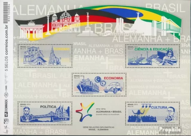 Brasil Bloque 165 (completa edición) nuevo con goma original 2013 Diploma. relac