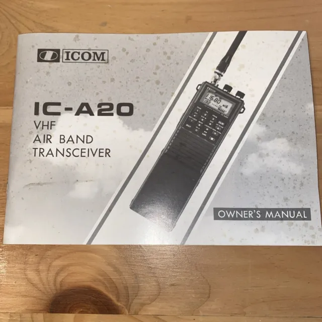 original Icom IC-A20 - VHF Air Band Transceiver - Instruction Manual