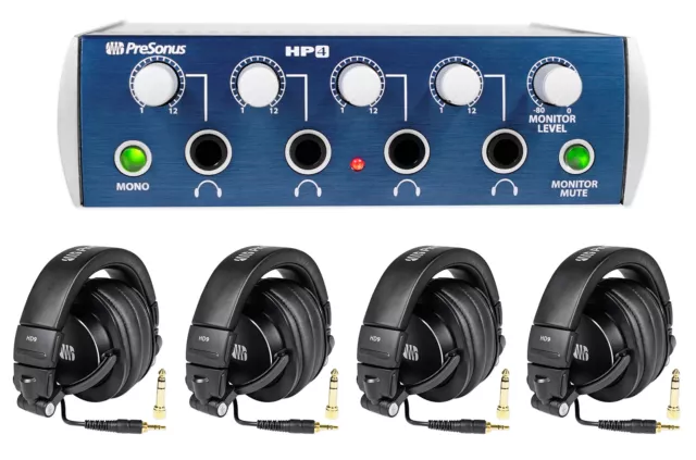 PAQUETE PRESONUS HD9/HP4 con amplificador de auriculares HP4 + (4) HD9 auriculares de estudio