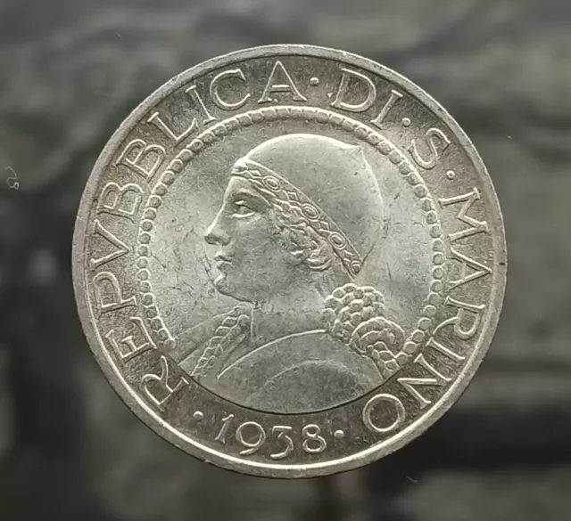San Marino - 5 lire 1938 - ARGENTO