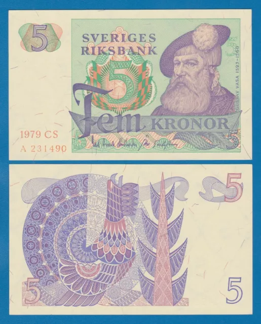 Sweden 5 Kronor P 51d "CS" 1979 UNC ( P 51 d )
