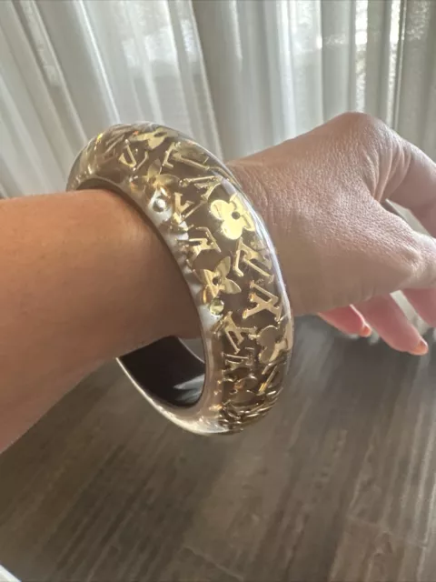 Louis Vuitton Wide Inclusion Bangle (Brown/Gold)