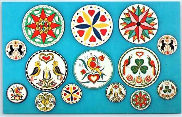 Postcard - Hex Signs from The Hex Barn Intercourse, Pennsylvania
