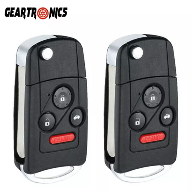 2 Flip Key Shell Remote Case Fob For Honda Accord Civic CRV Polit Fit 3+1 Button