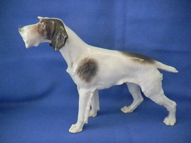 Rare LARGE Metzler & Ortloff Germany GERMAN WIREHAIRED POINTER Dog Figurine Nice