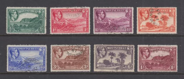 Montserrat: 1938 George VI Short Set of 8 Stamps to 1/- Fine Used ES200