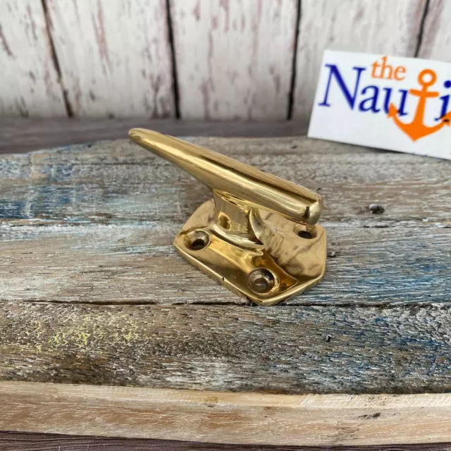 Solid Brass Cleats - Nautical Wall Hooks - Marine Boat Dock Chock - Coat Hanger
