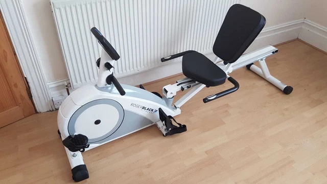 Recumbent Exercise Rowing FOLDING ROGER BLACK 2 in 1 Recumbent Exercise Bike Rowing Machine ...