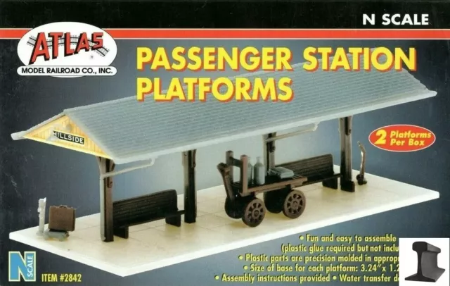 Atlas N Scale ~ New 2024 ~ Passenger Station Platforms Kit ~ 2 Pieces ~ 2842