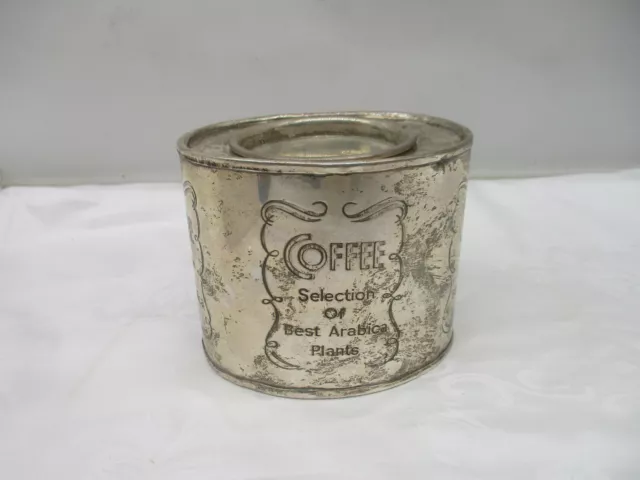 Alte Kaffeedose - versilbert "Selection Of Best Arabica Plants" versilbert Oval