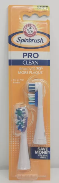 Arm & Hammer Spinbrush Pro Clean Refill Soft Bristles 2 Replacement Heads