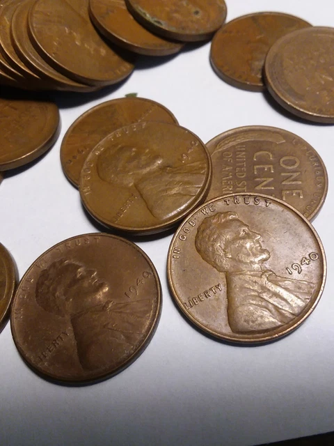 Lincoln Head Wheat Cent 1940 P Average Circulated United States Free Shipping