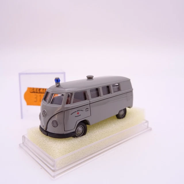 Miniature Tomte Laerdal VW T1 Bulli Rouge - Roues Bleu Marine - 1/30 Occasion