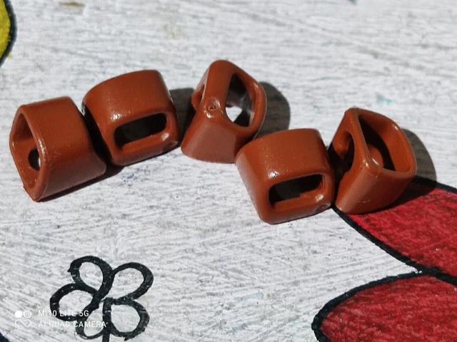 Tête Playmobil Avec Perruque Marron Et Patilles - Pièce Détachée Médiévale Cowboy