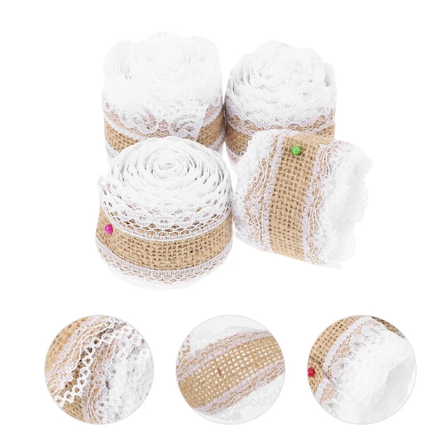 4 rollen von Spitze Trim Floral Spitze Band Rolle Weihnachten Geschenk Bänder