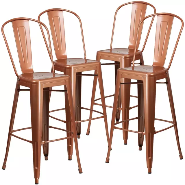 Flash Furniture Commercial Grade 30" High Copper Metal Indoor-Outdoor Barstool