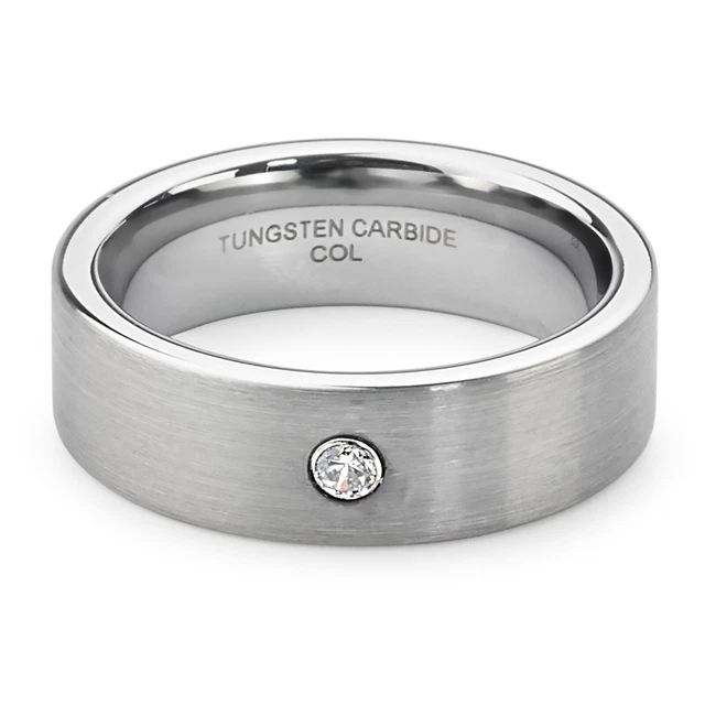 Bague De Mariage/fiançailles En Carbure De Tungstène – Or, Avec Zircones – Marque Circle Of Life – Neuf