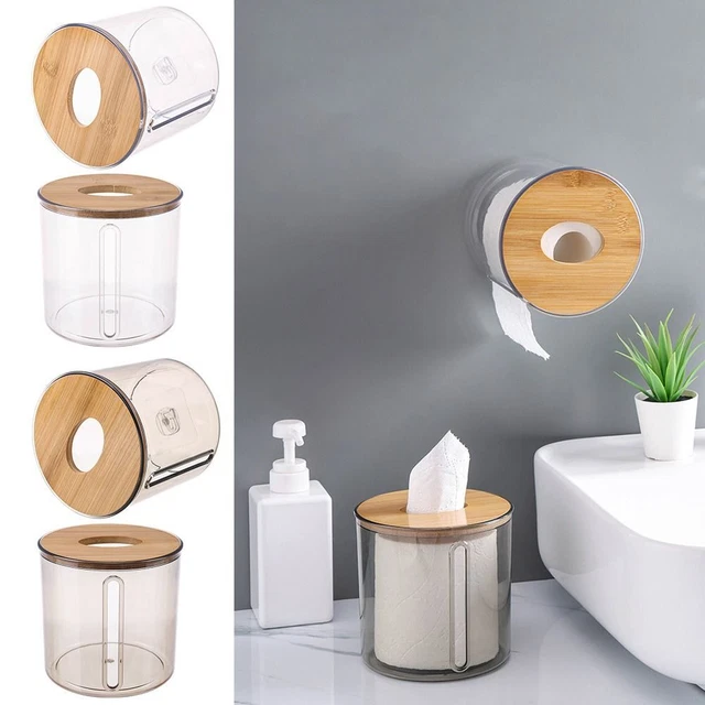 Portarotoli Da Bagno In Bambù - Cestino Per 3 Rotoli Di Carta Igienica Con Design Elegante - Foto 11