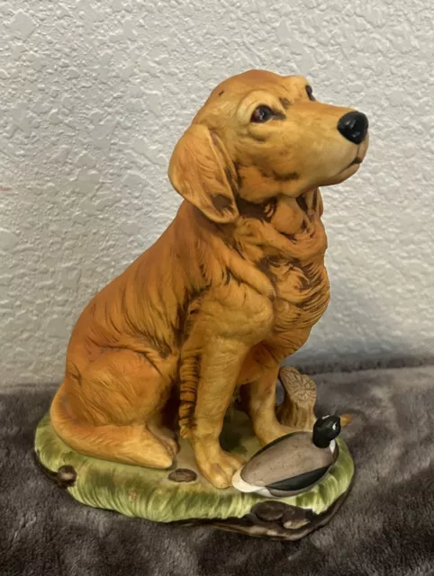 Golden Retriever & Duck Dave Grossman Designs Dog Figurine Statue 1981