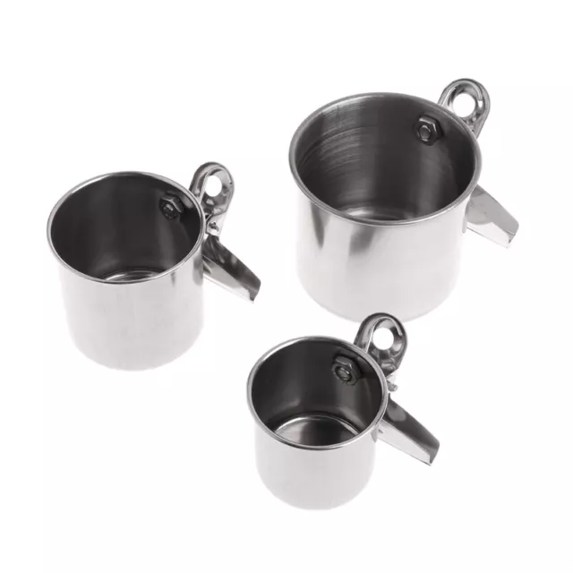 Parrot Feeding Cups with Clamp Stainless Steel Food Water Bowls for Small Birds