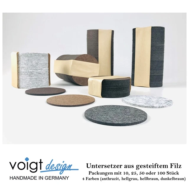 Untersetzer WOLLFILZ 5 Mm Rechteckig 7 Größen 19 Farben Runde Ecke Glas Tisch