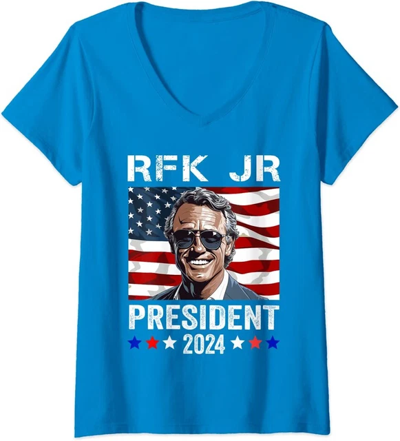 RFK JR FOR President 2024 Robert Kennedy Jr 24 Ladies' VNeck Tshirt