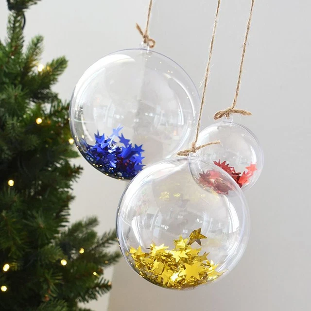 Xmas Decor Christmas Ball Plastic 11cm Transparent 12cm Christmas Tree
