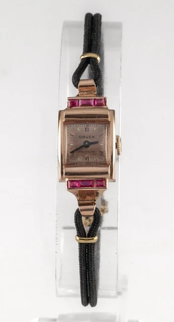 Montre Vintage Gruen Precision Or Blanc 14K Cadran Argent – Années 1930 – Mécanique