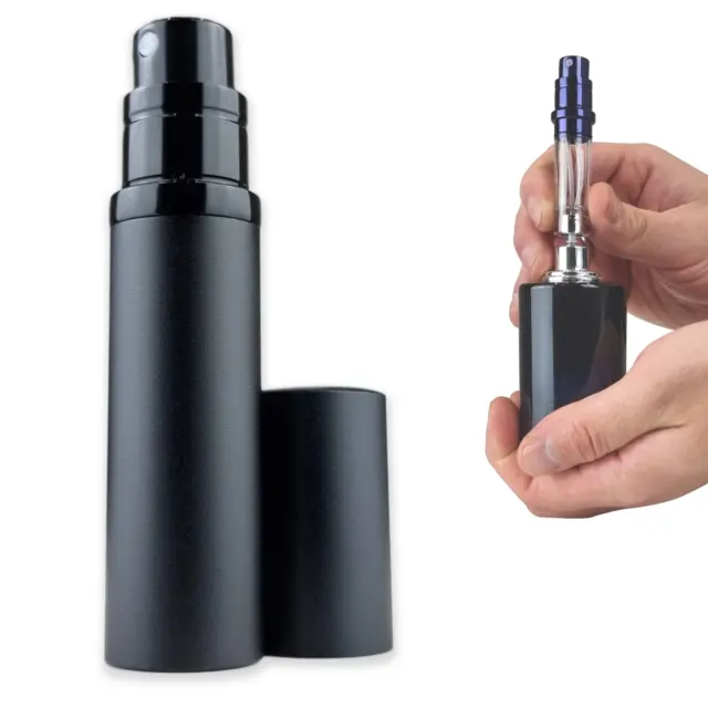 Refillable Perfume Atomiser (5 ml) Premium Travel Bottle, Aftershave Spray Pump