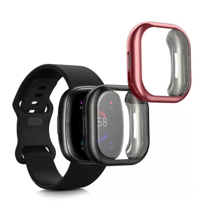 Set de 2 carcasas de silicona para Fitbit Versa 4 Sense 2