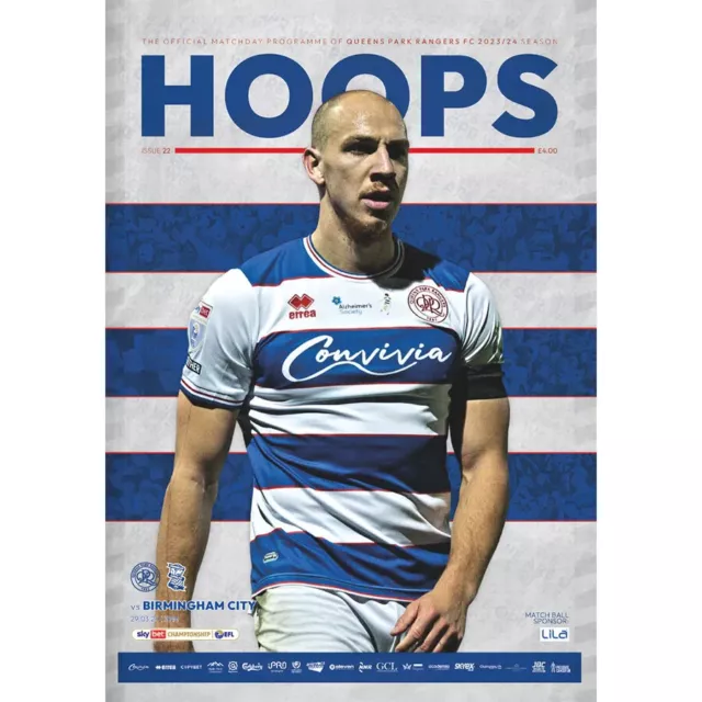 Queens Park Rangers Birmingham City Official 29March 2024 Championship Programme