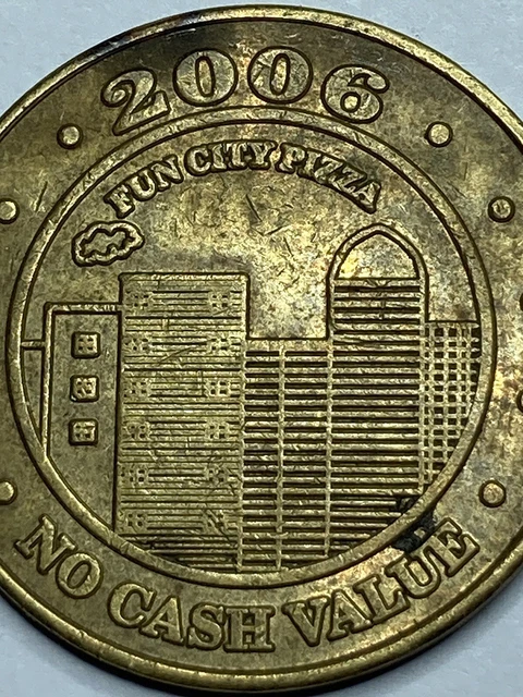 FUN CITY PIZZA ARCADE TOKEN SPRINGDALE ARIZONA DEFUNCT #qv1