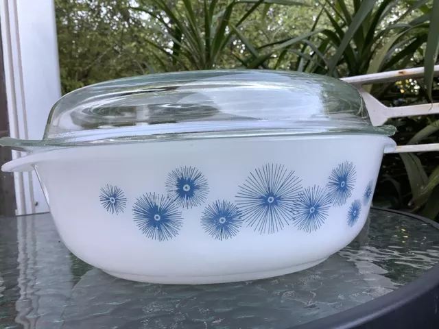 Vintage Agee Pyrex Sunburst Round Casserole With Lid