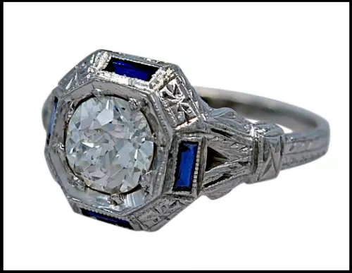 2CT ROUND LAB-CREATED Diamond Vintage Art Deco Engagement Ring 14K ...
