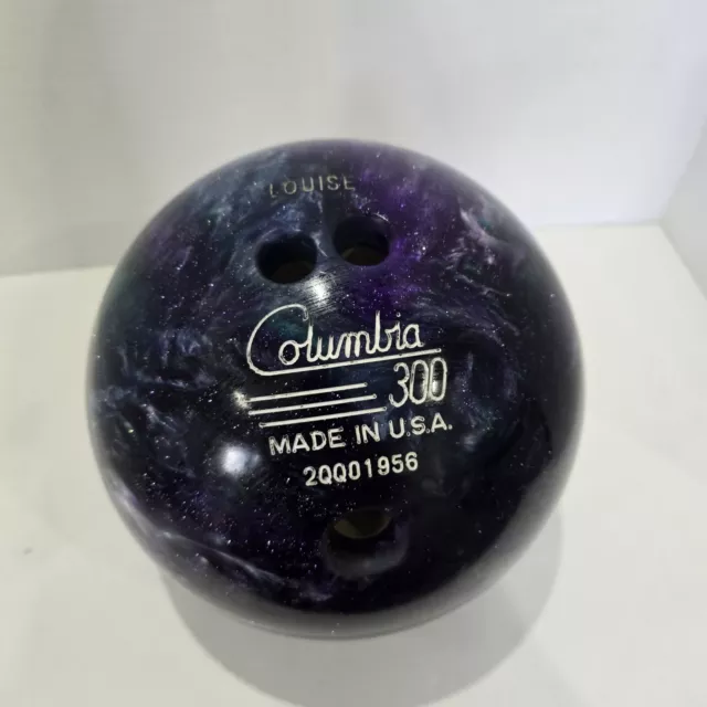 Columbia 300 white Dot galaxy Swirl bowling Ball with Bag and Cleaner. 2