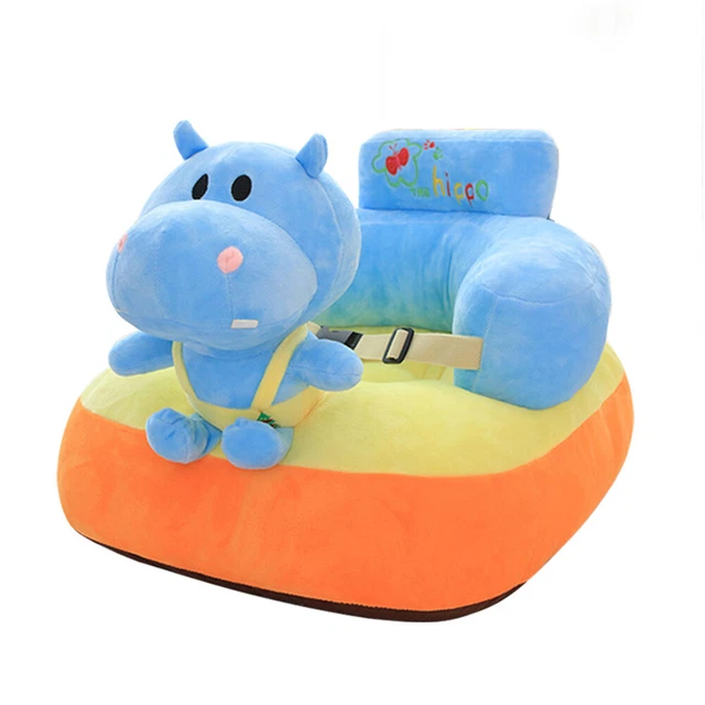 Funda de sofá para bebé con asiento lavable suave sin base de relleno (Hipopótamo)