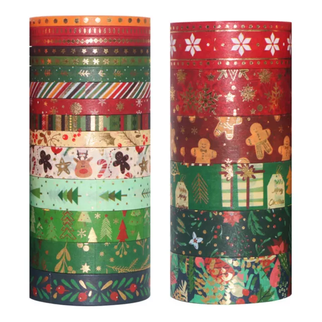 21 rollos cinta washi de Navidad cinta de papel japonés