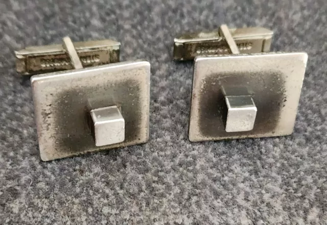 Pair of 1950s Chicago Modernist NITA LUSTIG Signed Sterling Silver MCM Cufflinks Pair of 1950s Chicago Modernist NITA LUSTIG Signed Sterling Silver MCM Cufflinks