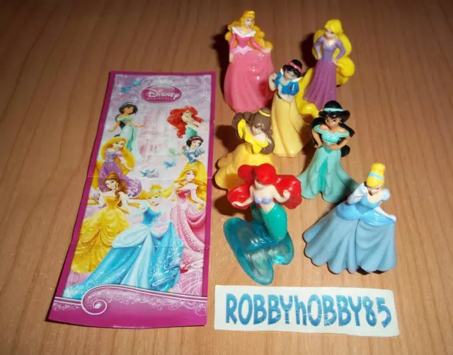 Serie Completa Disney Princess (Ft139 A - Ft145) + 7 Bpz Kinder Italia 2013/2014