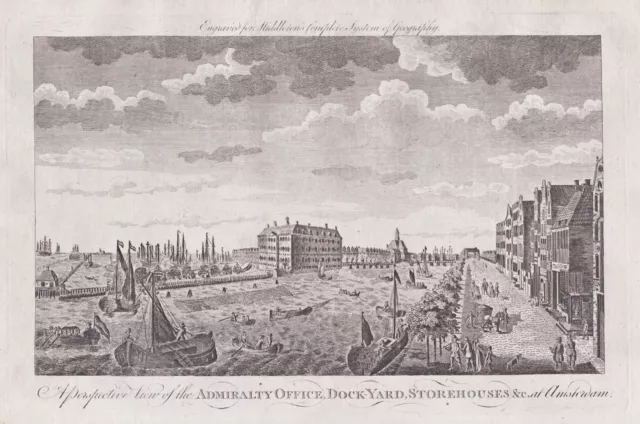 Amsterdam Port Haven Nederland Pays-Bas Hollande Engraving 1779