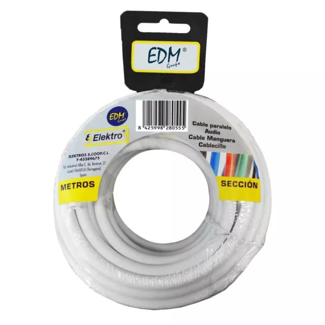 EDM 28095 Flat Hose Reel, White, 3 x 1.5 mm x 5 m