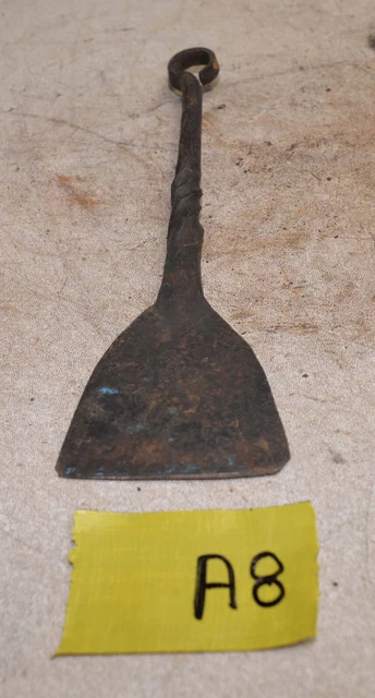 Antique blacksmith forged scraper early kitchen or farm tool collectible A8