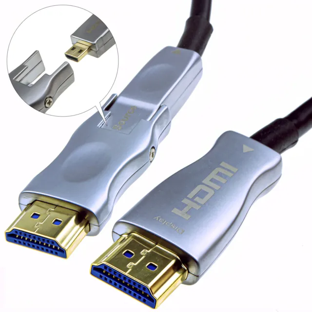 4K Détachable Prise HDMI 2.0 Active Câble Optique Aoc Mur Installation 10m-100m