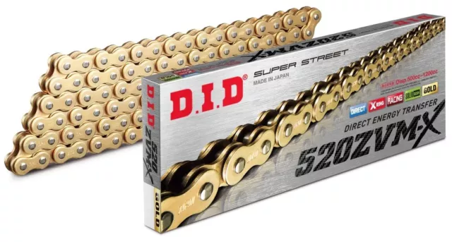 DID 520 ZVM-X Gold X-Ring Superbike Drive Chain ( all lengths )