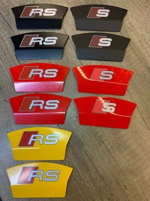 Audi RS & S Rear Caliper Covers In Red, Yellow, & Black Pair RS3, RS4, RS5, RS6.