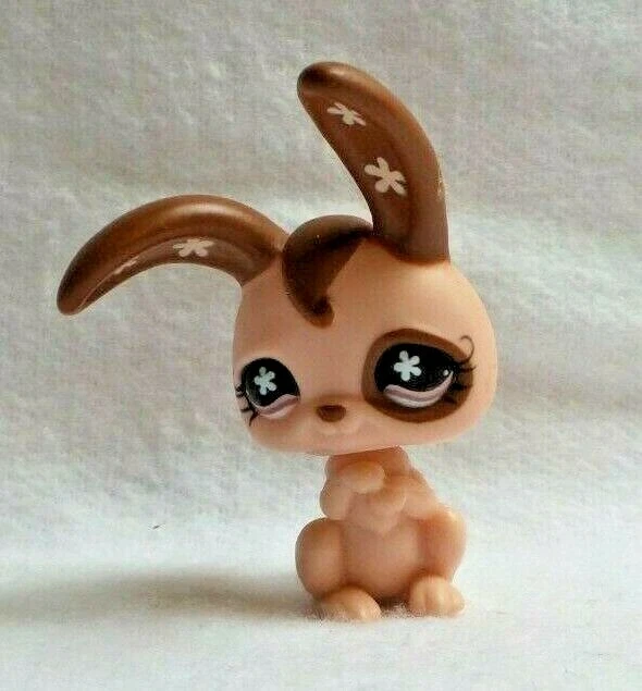 Figurine Littlest Pet Shop Hasbro Lapin De Garenne #1089 Beige Marron Yeux Violet - Occasion
