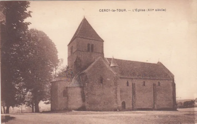 CERCY-LA-TOPUR l'église timbrée 1935