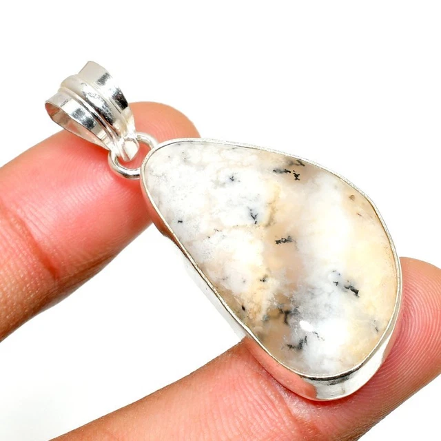Dendrite Opal Gemstone Handmade Gift Jewelry Pendant 1.89" k895